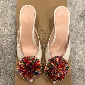 Super fun J.Crew pompom kitten heels!
